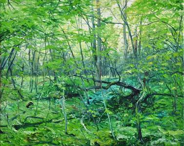 Helge Hommes, Morgenland - Kommst du mit in den Wald, Öl/Lwd., 2016, 40x50 cm