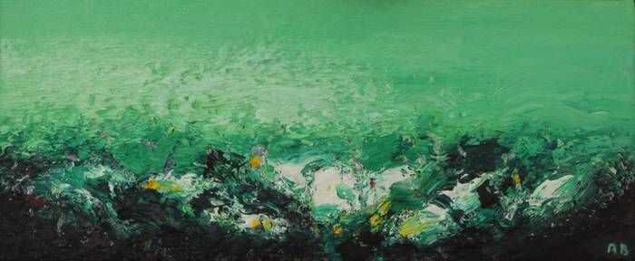 Landschaft, Öl/Lwd., 2016, 29 x 70 cm