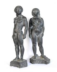 Grzimek, Uwe und Eva, Bronze, 1979, H 40 cm