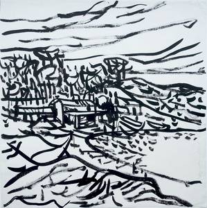 Landschaft, Tusche, um 1965