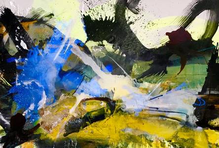 Ralph Gelbert, Savanne, Mischtechnik /Lwd., 2016, 160x240 cm