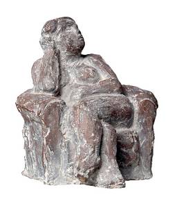 Wanda Pratschke, Kleine Sesselfrau,  Bronze